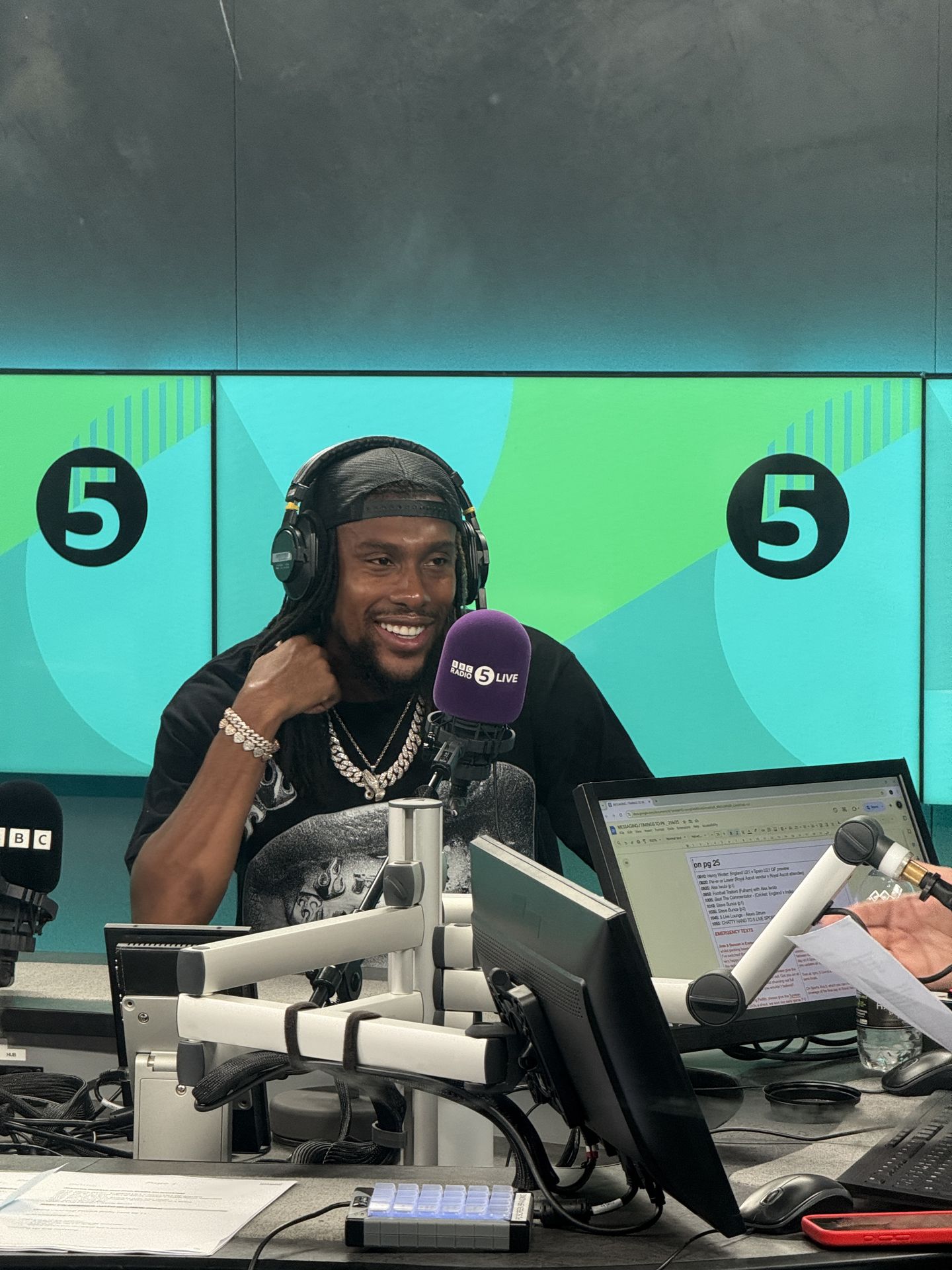 Alex Iwobi in the BBC Radio 5 Live studio