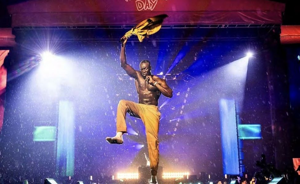 An artist performing live on stage