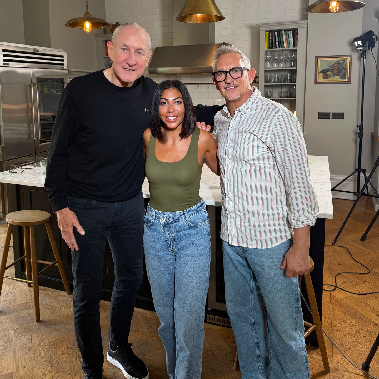 Terry Butcher with Heidi Jacob and Gary Lineker at The Rest Is Football