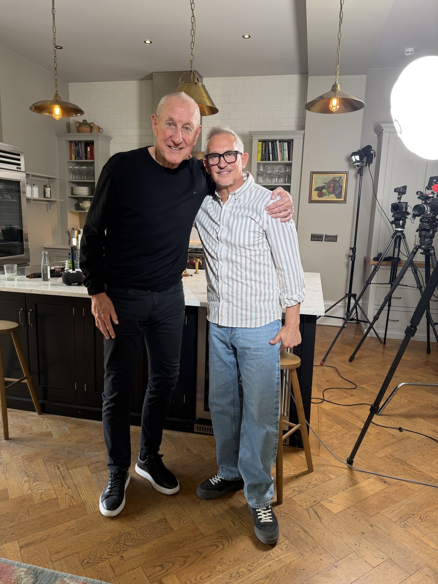 Terry Butcher with Gary Lineker during The Rest Is Football promotion